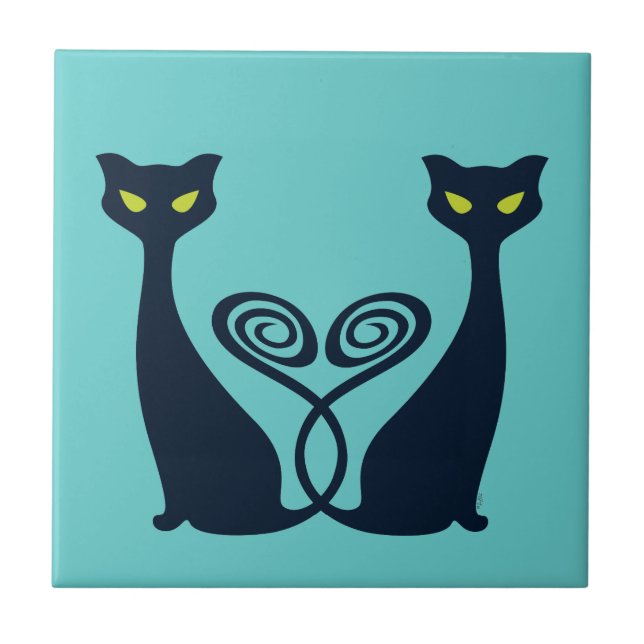 Azulejo De Cerâmica Vampiro Cat Duo (Frente)