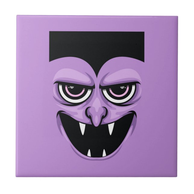 Azulejo De Cerâmica Vampiro de Halloween (Frente)