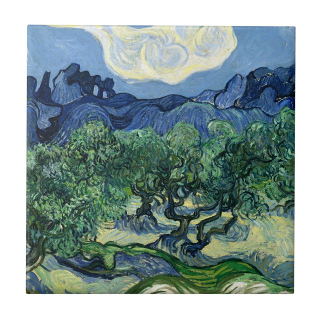 Azulejo De Cerâmica Van Gogh A Paisagem Das Oliveiras (Frente)