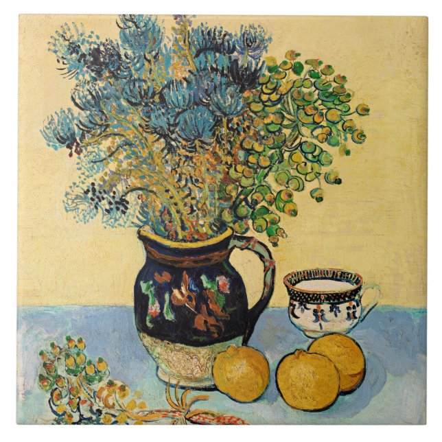 Azulejo De Cerâmica Van Gogh - A Vida Estática (Nature Morte), (Frente)