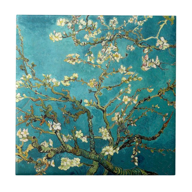 Azulejo De Cerâmica Van Gogh Almond Blossoms Classic Impressionism (Frente)