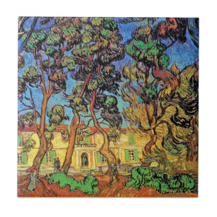 Azulejo De Cerâmica Van Gogh - Árvores no Jardim do Hospital de São Pa