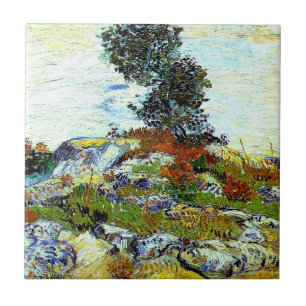 Azulejo De Cerâmica Van Gogh - As Rochas com Carvalho, arte fina