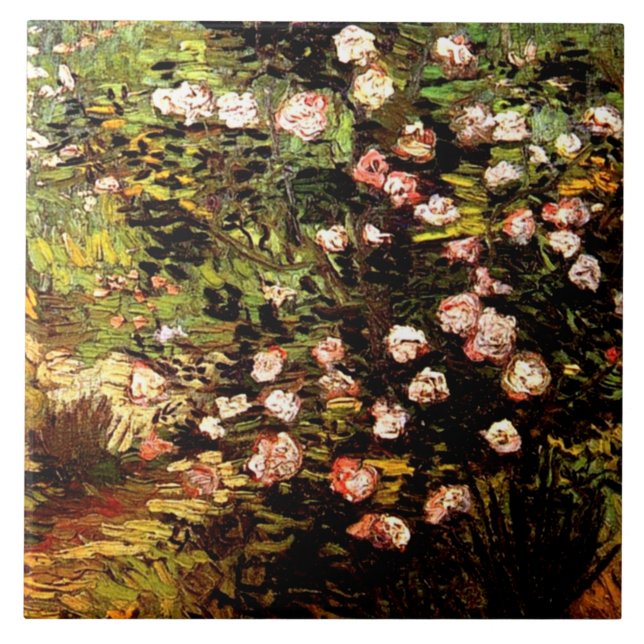 Azulejo De Cerâmica Van Gogh - Blooming Rosa Bush (Frente)