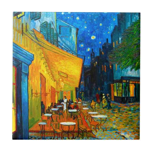 Azulejo De Cerâmica Van Gogh Café Terrace à Noite (Frente)