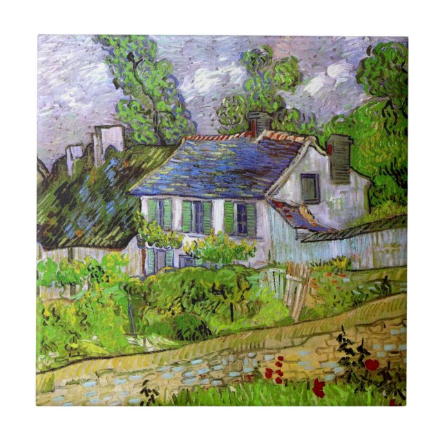 Azulejo De Cerâmica Van Gogh - Casas em Auvers (Frente)