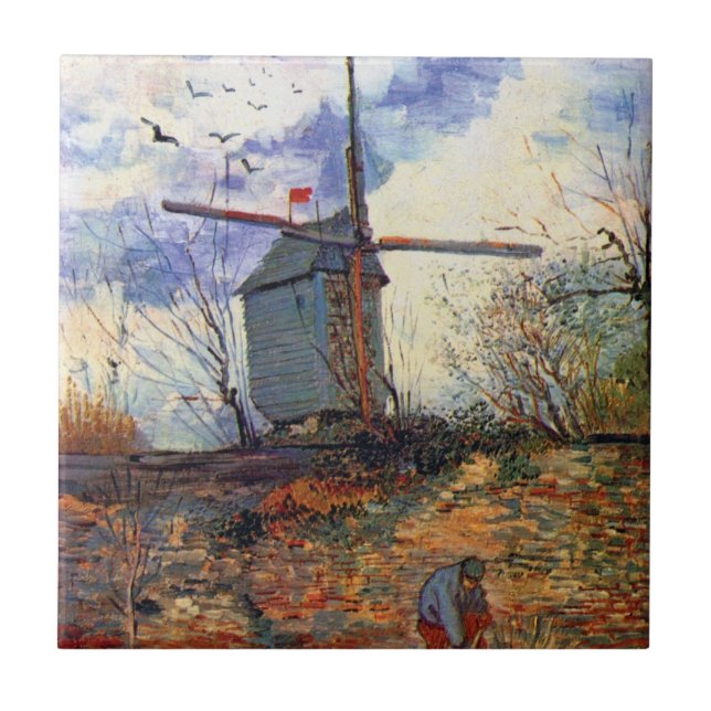 Azulejo De Cerâmica Van Gogh - Le Moulin De La Galette Windmill (Frente)