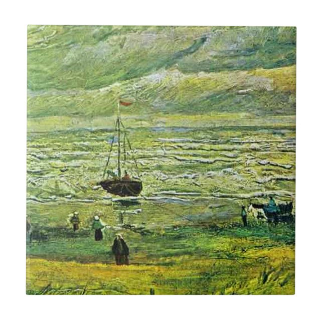 Azulejo De Cerâmica Van Gogh - Margens de Scheveningen, (Frente)