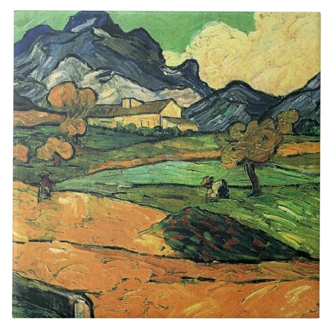 Azulejo De Cerâmica Van Gogh - Monte Gaussier, pintura famosa, (Frente)