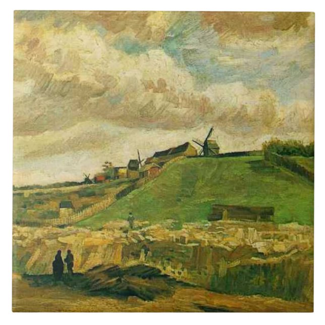 Azulejo De Cerâmica Van Gogh, O Morro de Montmarte (Frente)