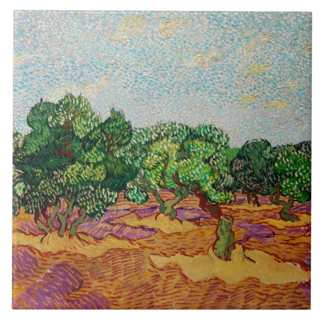 Azulejo De Cerâmica Van Gogh - Oliveiras,  (Frente)
