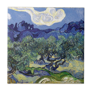 Azulejo De Cerâmica Van Gogh - Oliveiras numa Paisagem Montanhosa