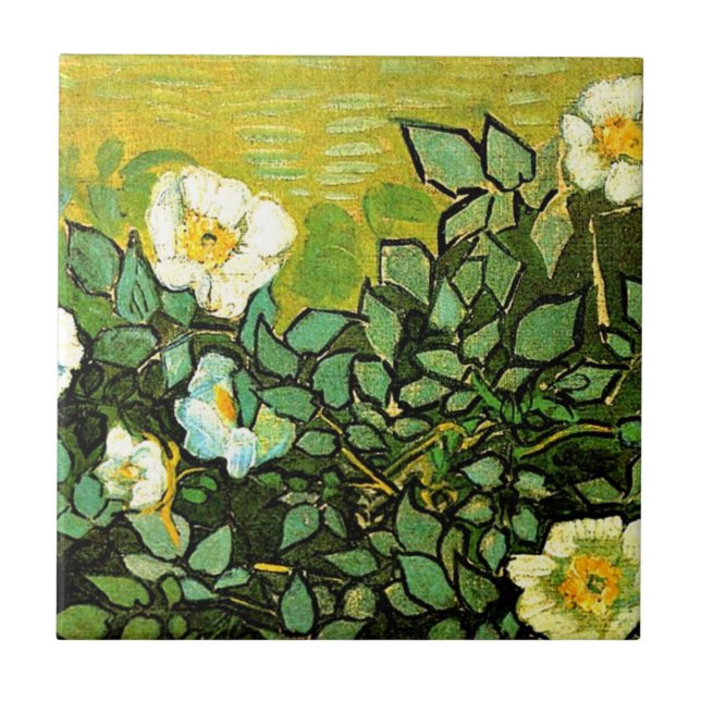 Azulejo De Cerâmica Van Gogh - Rosas selvagens (Frente)