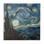 Azulejo De Cerâmica Van Gogh Starry Night<br><div class="desc">Vincent Van Gogh,  famoso quadro estrelado à noite</div>