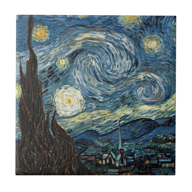 Azulejo De Cerâmica Van Gogh Starry Night (Frente)