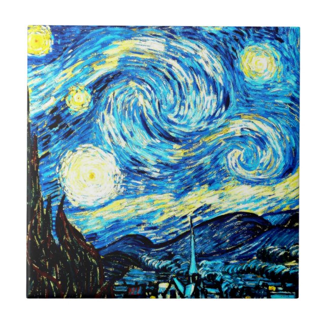 Azulejo De Cerâmica Van Gogh:Starry Night (Frente)