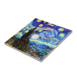 Azulejo De Cerâmica Van Gogh Starry Night Fine Art<br><div class="desc">Starry Night,  belas artes de Vincent van Gogh.</div>