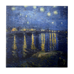 Azulejo De Cerâmica Van Gogh Starry Night Over Rhone