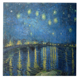 Azulejo De Cerâmica Van Gogh Starry Night Over the Rhone