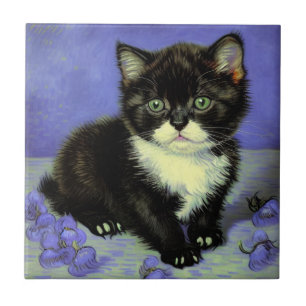 Azulejo De Cerâmica Van Gogh Tuxedo Kitten