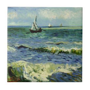 Azulejo De Cerâmica Van Gogh - Um Barco de Pesca no Mar