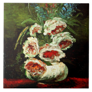 Azulejo De Cerâmica Van Gogh: Vase com Peonies