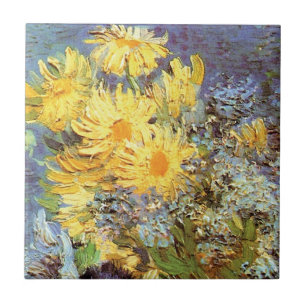 Azulejo De Cerâmica Van Gogh - Vaso com lilases, margaridas e anêmonas