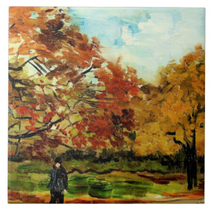 Azulejo De Cerâmica Van Gogh - Vista de um Parque em Paris