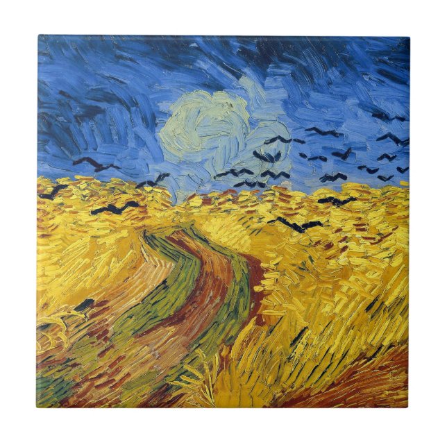 Azulejo De Cerâmica Van Gogh Wheat Fields impressionista Painting (Frente)
