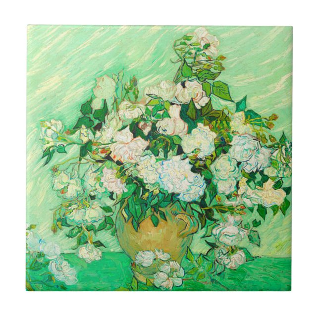 Azulejo De Cerâmica Van Gogh White Roses (Frente)