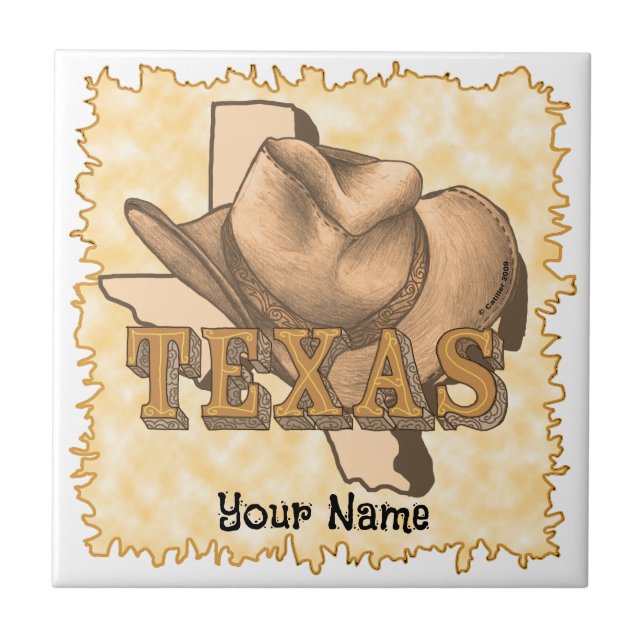 Azulejo De Cerâmica Vaqueiro do Texas (Frente)