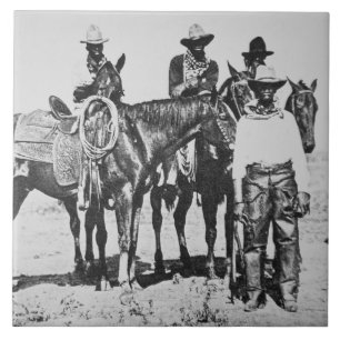 Azulejo De Cerâmica Vaqueiros pretos em Bonham, Texas, c.1890 (foto de