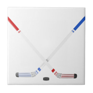 Azulejo De Cerâmica Varas e disco de hóquei em gelo