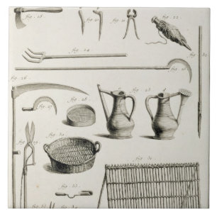 Azulejo De Cerâmica Variedade de ferramentas de jardinagem, 'do