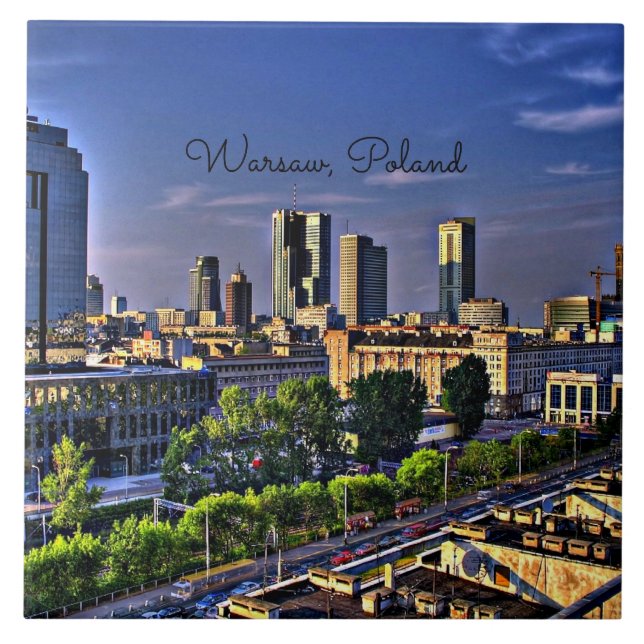 Azulejo De Cerâmica Varsóvia, paisagem Polônia (Frente)