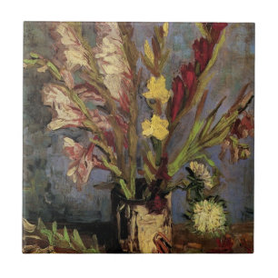 Azulejo De Cerâmica Vase com Gladioli por Vincent van Gogh