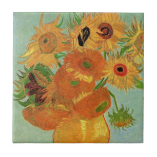Azulejo De Cerâmica Vaso com Doze Girassóis por Vincent van Gogh