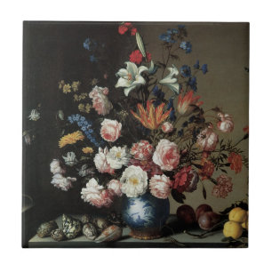 Azulejo De Cerâmica Vaso de Flores junto a uma Janela, Balthasar van d