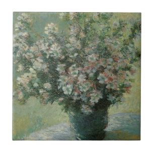 Azulejo De Cerâmica Vaso de Flores por Claude Monet