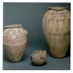 Azulejo De Cerâmica Vaso decorado com vários frisos dos animais e