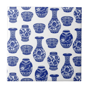 Azulejo De Cerâmica Vasos de Porcelana Chinesa Azul e Branco