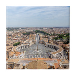 Azulejo De Cerâmica Vaticano, Itália: Rua. Vista aérea quadrada de P