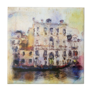 Azulejo De Cerâmica Vê od Veneza feita na aguarela artística