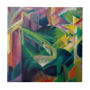 Azulejo De Cerâmica Veados num Jardim de um Mosteiro de Franz Marc