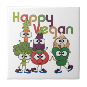Azulejo De Cerâmica Vegan feliz