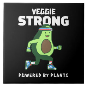 Azulejo De Cerâmica Veggie Strong, Alimentado por plantas