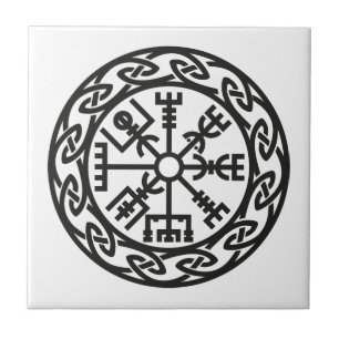 Azulejo De Cerâmica Vegvísir, Islândia, Traveler's Charm, Proteção