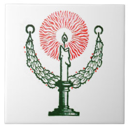 Azulejo De Cerâmica Vela de Natal Tradicional