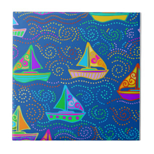 Azulejo De Cerâmica Vela de Verão