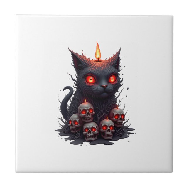 Azulejo De Cerâmica Vela do Gato Sinistro (Frente)